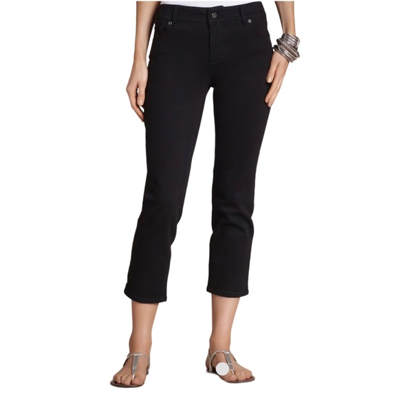 Chico’s So Slimming black cropped jeans - Picture 1 of 9